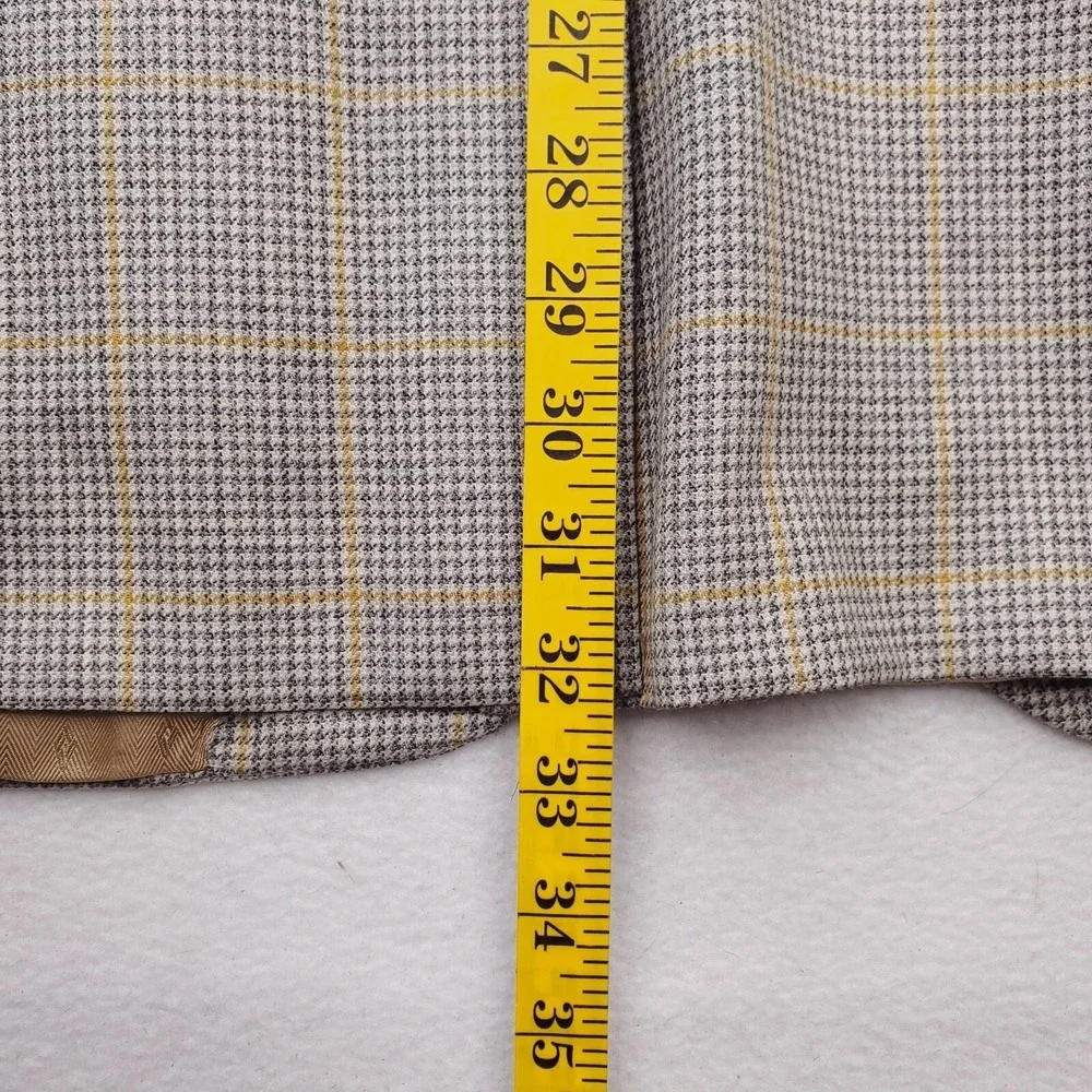 Corporate Image Blazer Mens 42L Black Yellow Houndstooth Windowpane Sport Coat‎